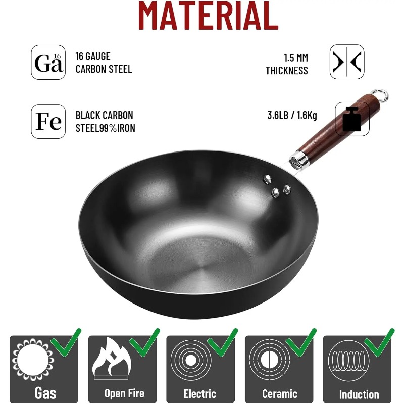 Flat Bottom Wok Pan 32cm Skill - đánh giá và giá Wok Electric Flat