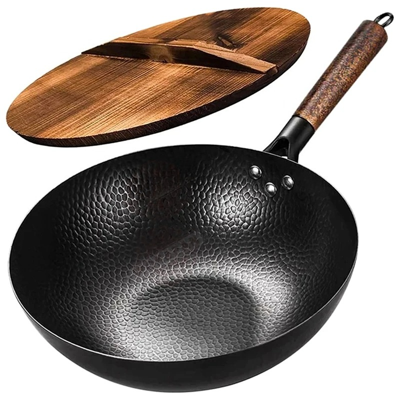 Carbon Steel Wok Pan 32cm Stir - đánh giá và giá Wok Electric Flat