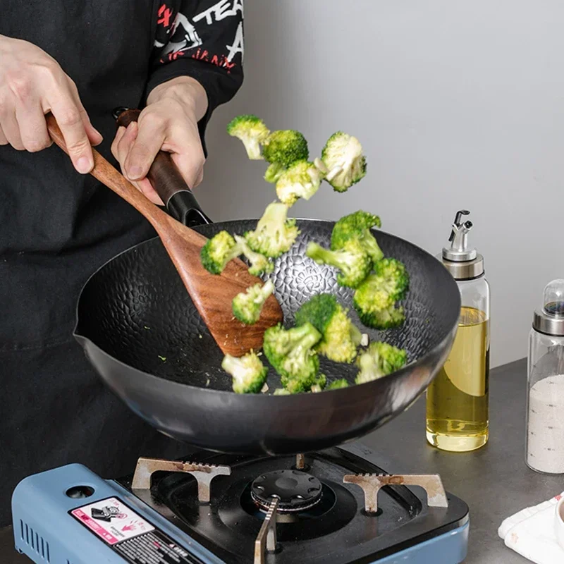 Carbon Steel Wok Pan 32cm Stir - đánh giá và giá Wok Electric Flat