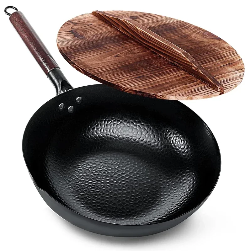 Carbon Steel Wok Pan 32cm Stir - đánh giá và giá Wok Electric Flat