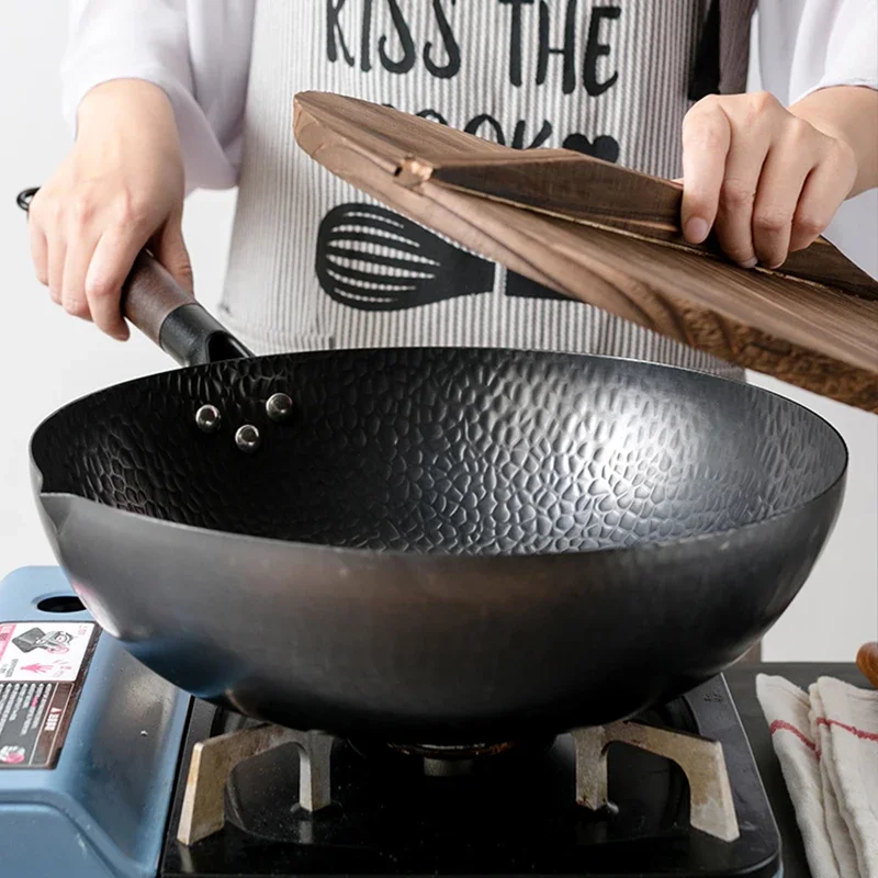 Carbon Steel Wok Pan 32cm Stir - đánh giá và giá Wok Electric Flat