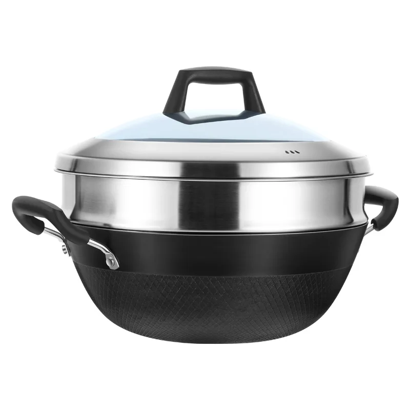 Flat bottom frying pan Stainle - đánh giá và giá Wok Electric Flat