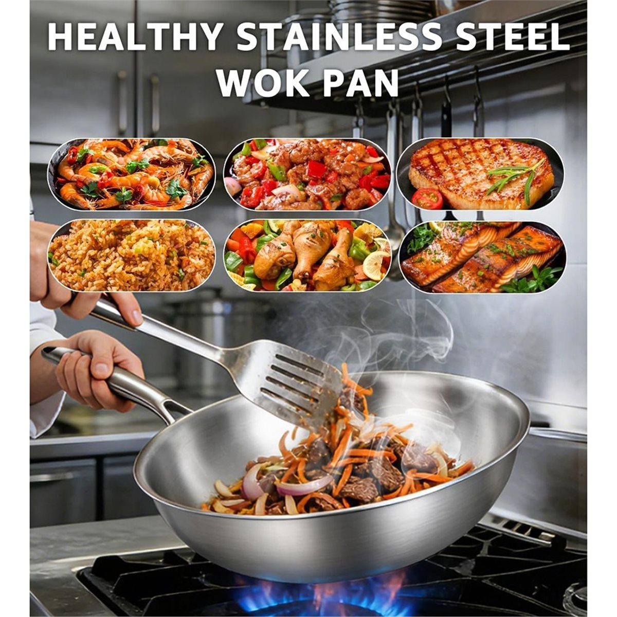 12 Inch Tri-Ply Stainless Stee - đánh giá và giá Wok Electric Flat