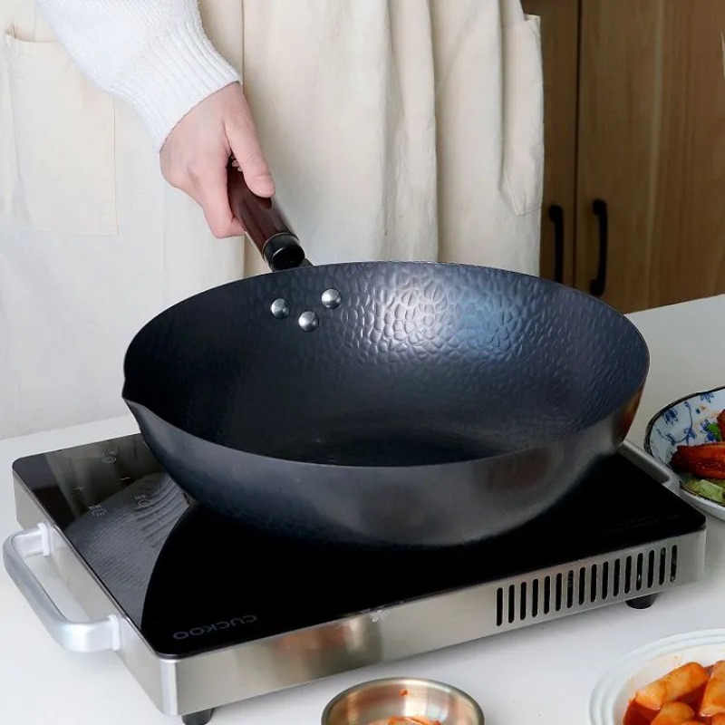 Carbon Steel Wok Pan 32cm Stir - đánh giá và giá Wok Electric Flat